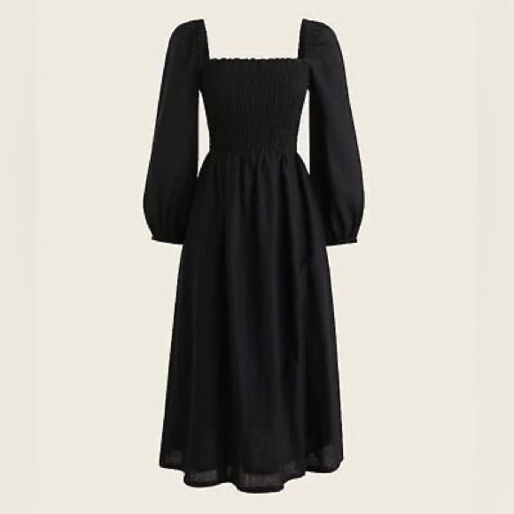 J Crew Linen Daydream Dress Black Size X Small NWT